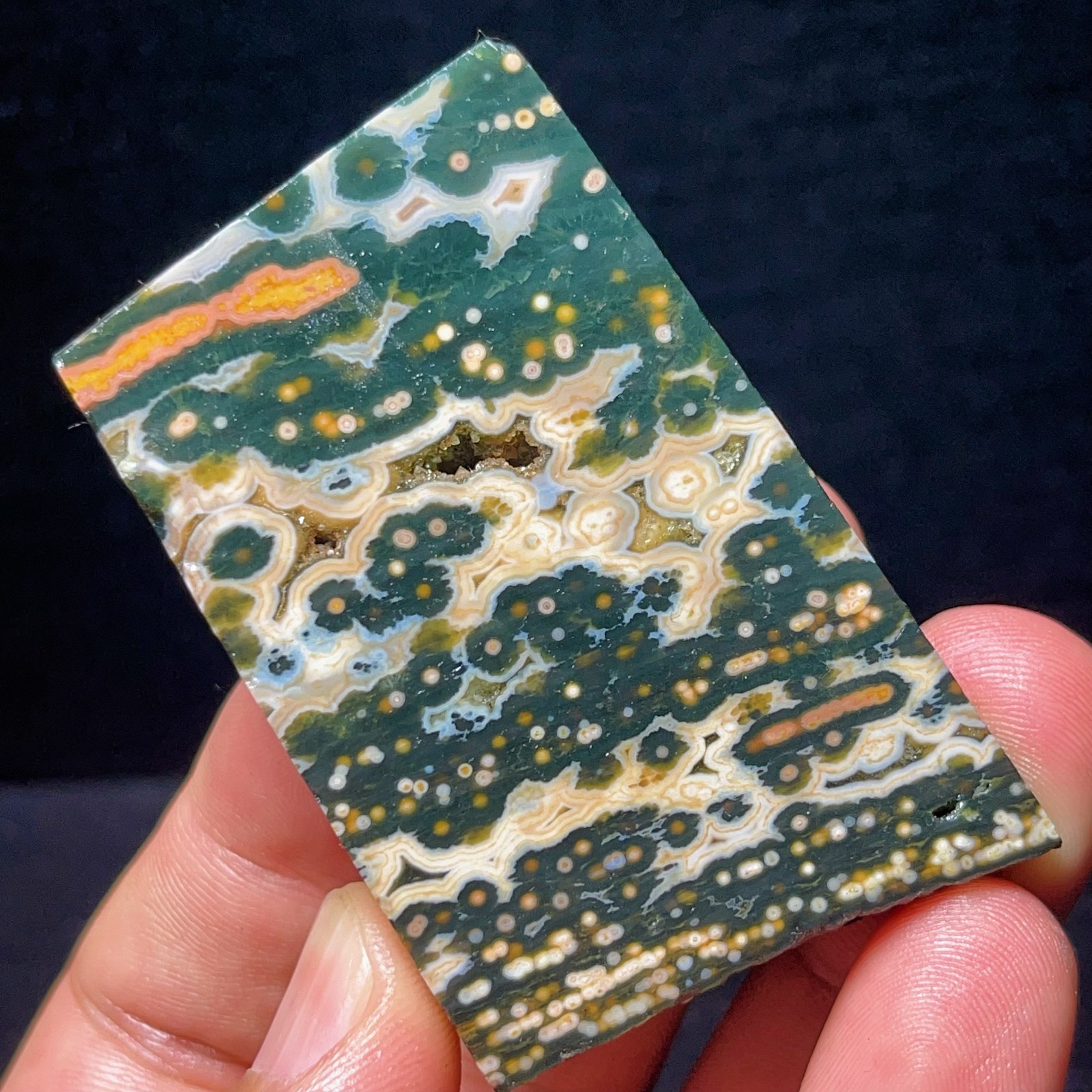 Natural Polished Orbicular Ocean Jasper Healing Crystal Gift L8300