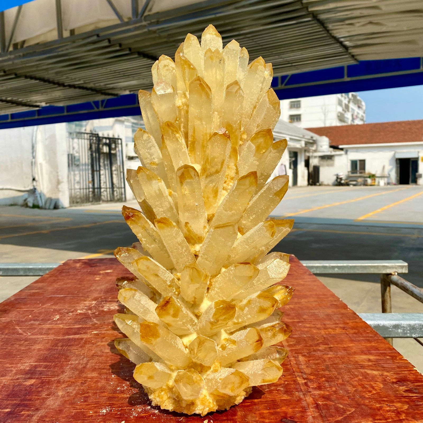 22.69LB New Find Yellow Phantom Crystal Quartz Cluster Mineral Specimen Healing