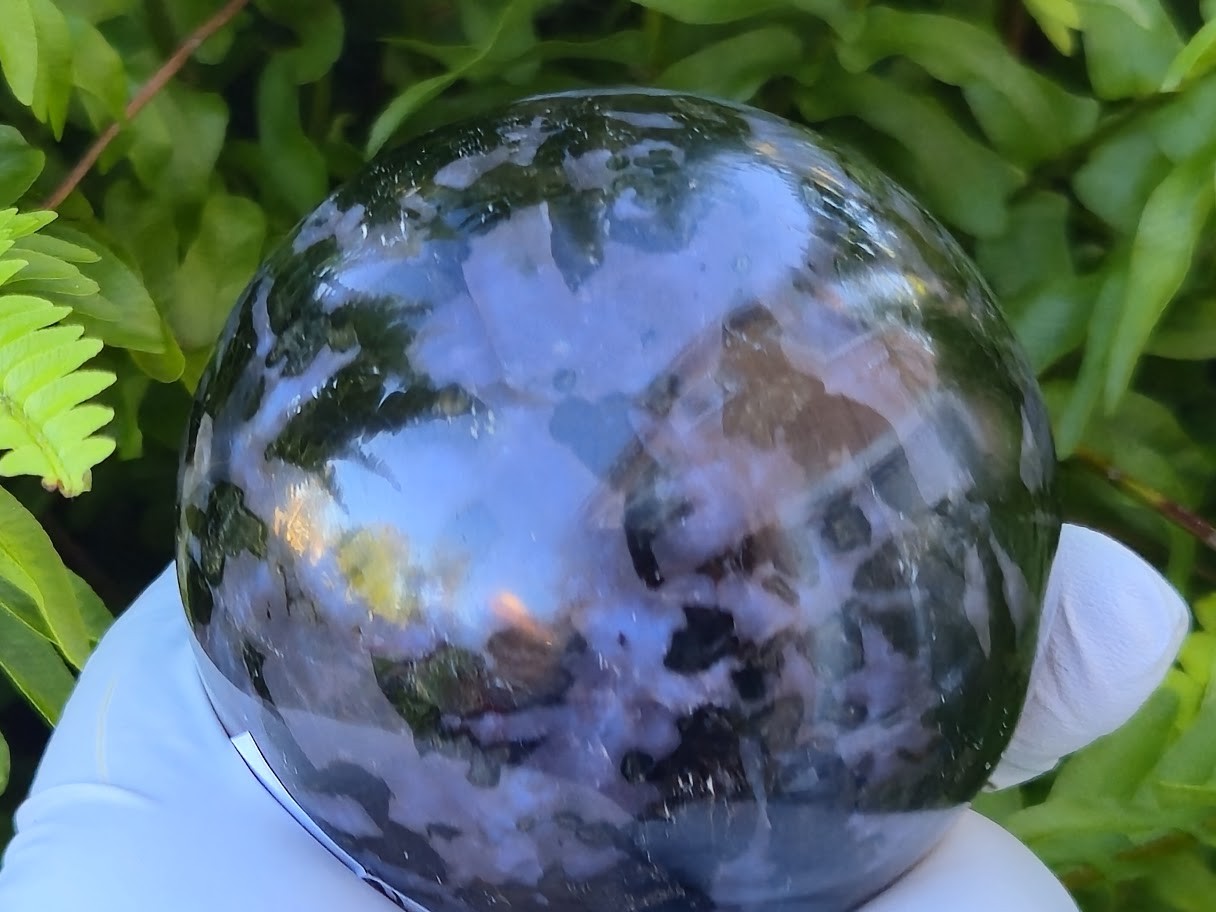 Mystic Merlinite Blizzard Stone Sphere Blue Indigo Gabbro (65 mm 417gm) Crystal
