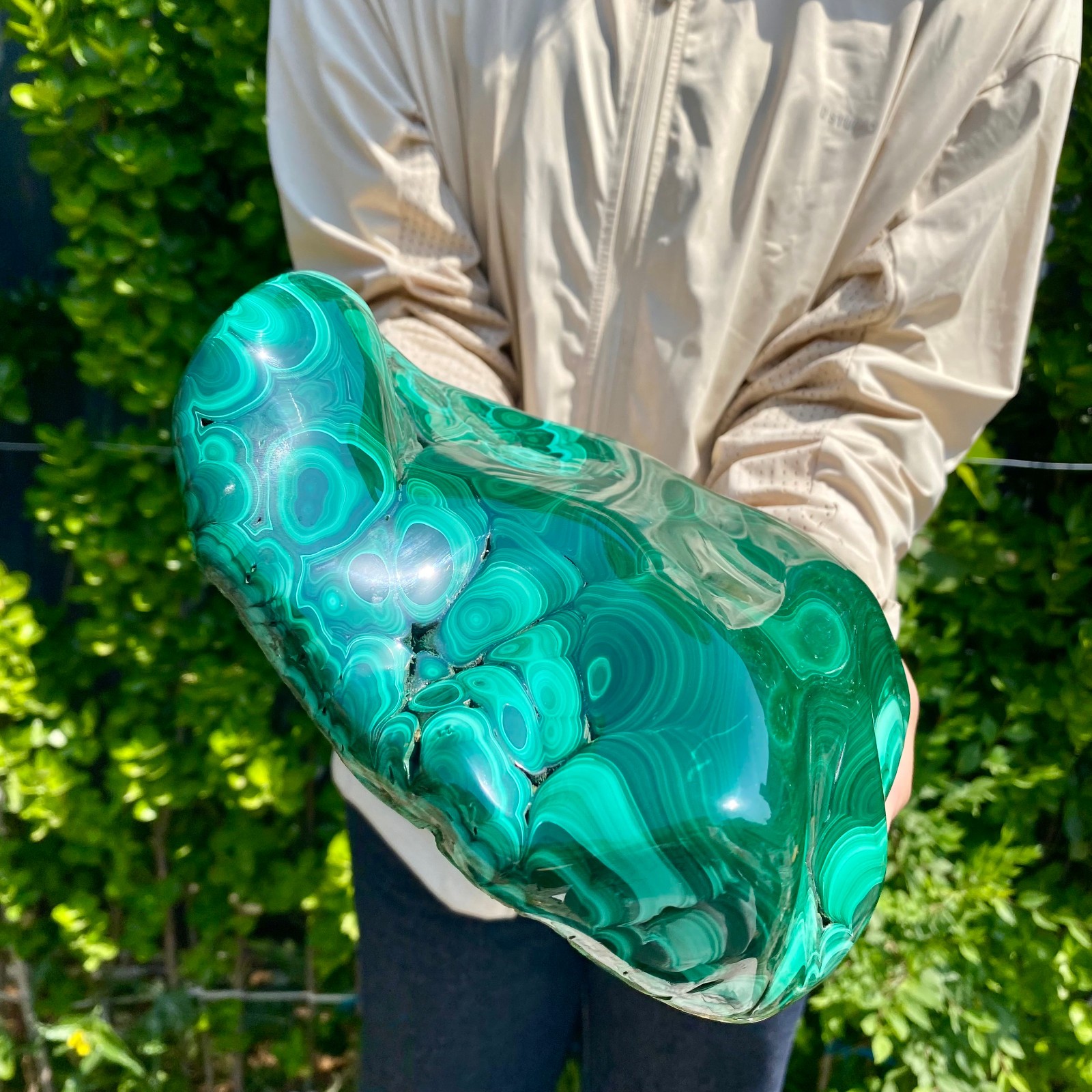 9.03LB Natural glossy Malachite transparent cluster rough mineral sample