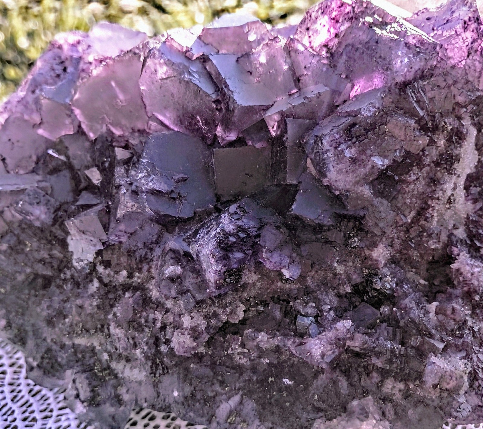 Very Large Purple Fluorite Crystal Cluster Display Specimen