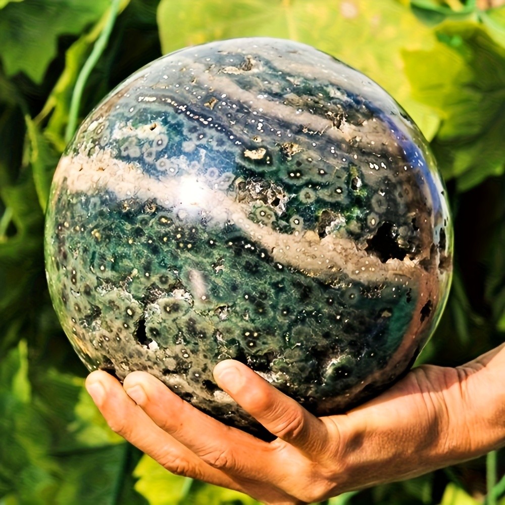 Random Natural Ocean Jasper Crystal Sphere Quartz Ball Healing Reiki Decor Gift