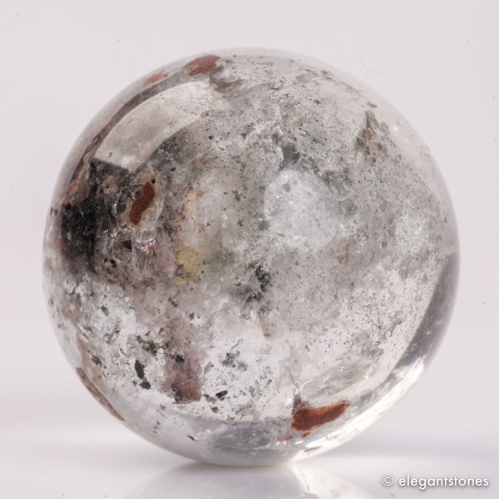 60g35mm Natural Garden/Phantom/Ghost/Lodolite Quartz Crystal Sphere Healing Ball