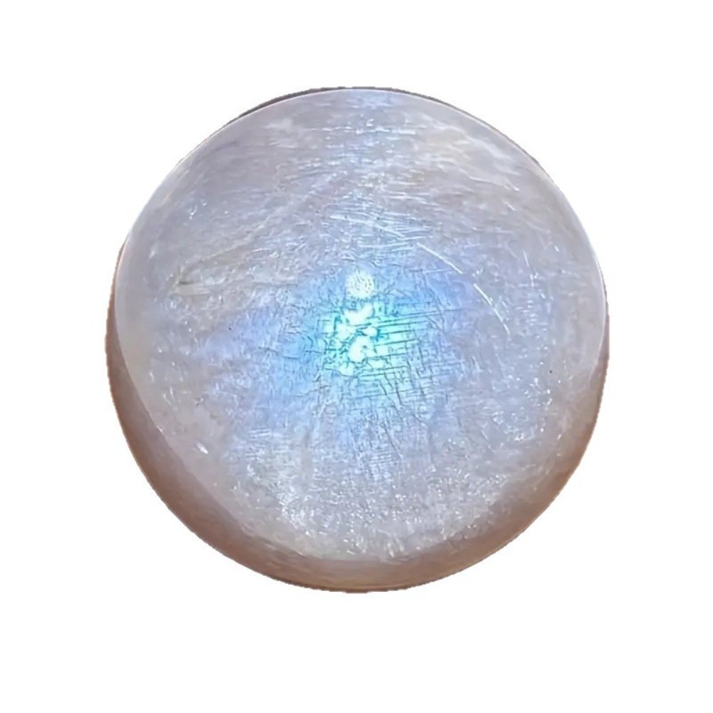 Natural Blue Moonstone Sphere Crystal Ball Reiki Healing Meditation Decor Gift