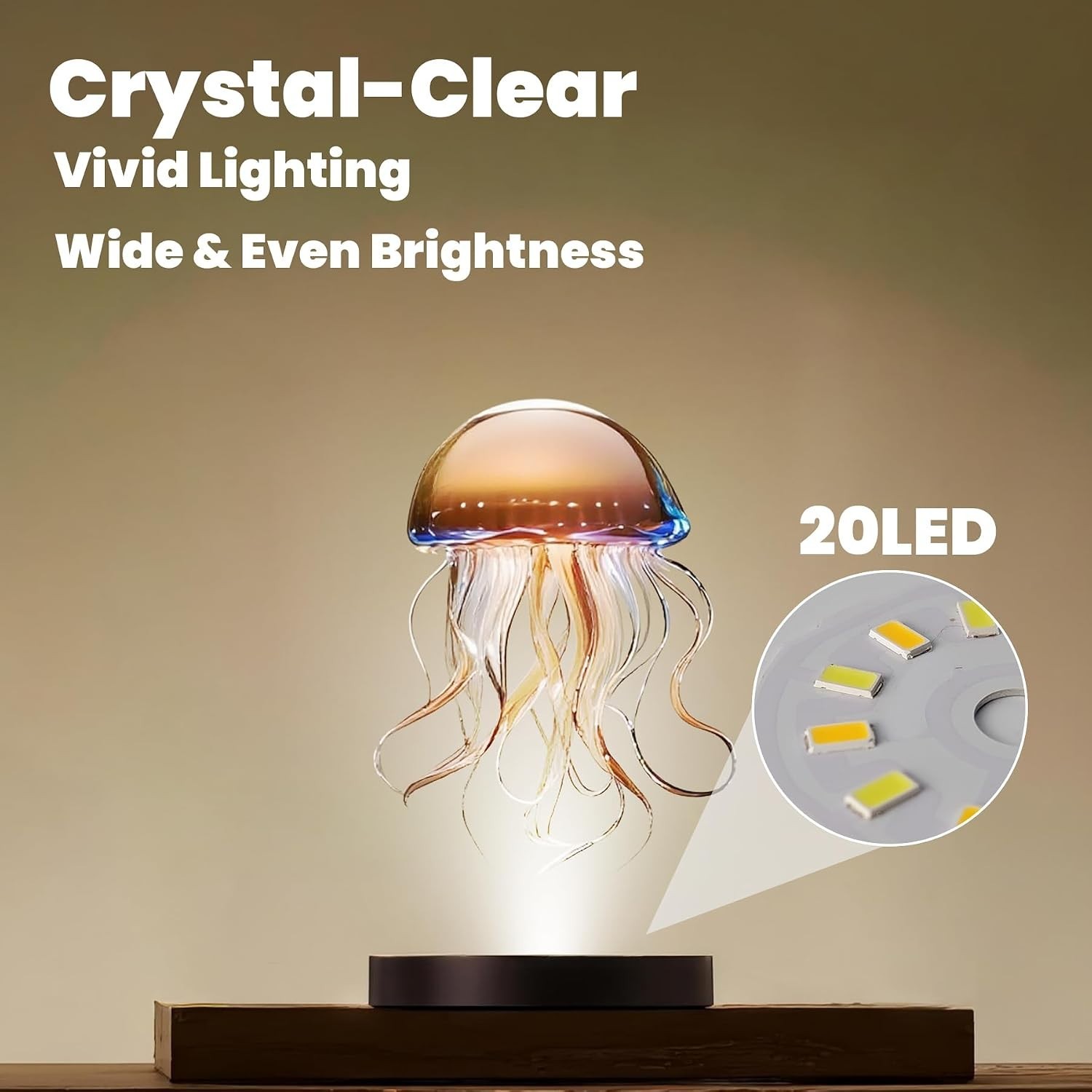 Smart 4.7-Inch LED Light Base for Artistic Crystal Displays – 10-Level Dimming