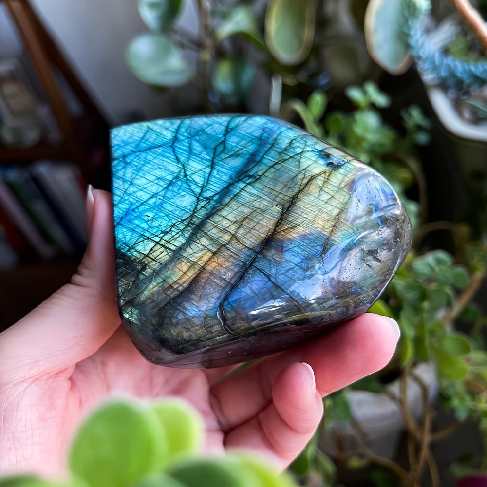 1.1-1.76LB Flash Labradorite Freeform Display Crystal Quartz Healing Decor Gift