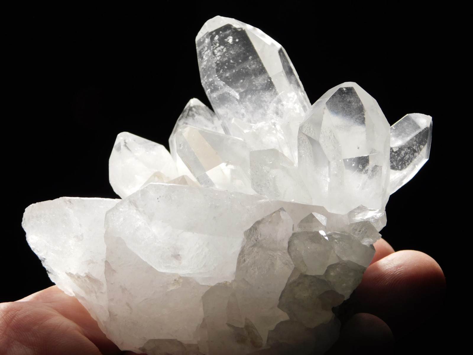 TRANSLUCENT Points! Nice and Natural QUARTZ Crystal Cluster Brazil 282gr