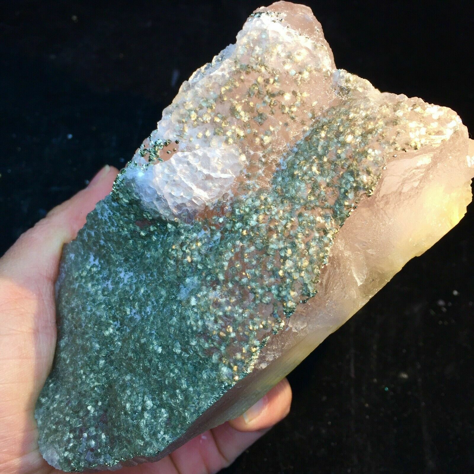 1.6 LB Natural Shiny Pyrite Based on the Purple Spherical Fluorite Crystal