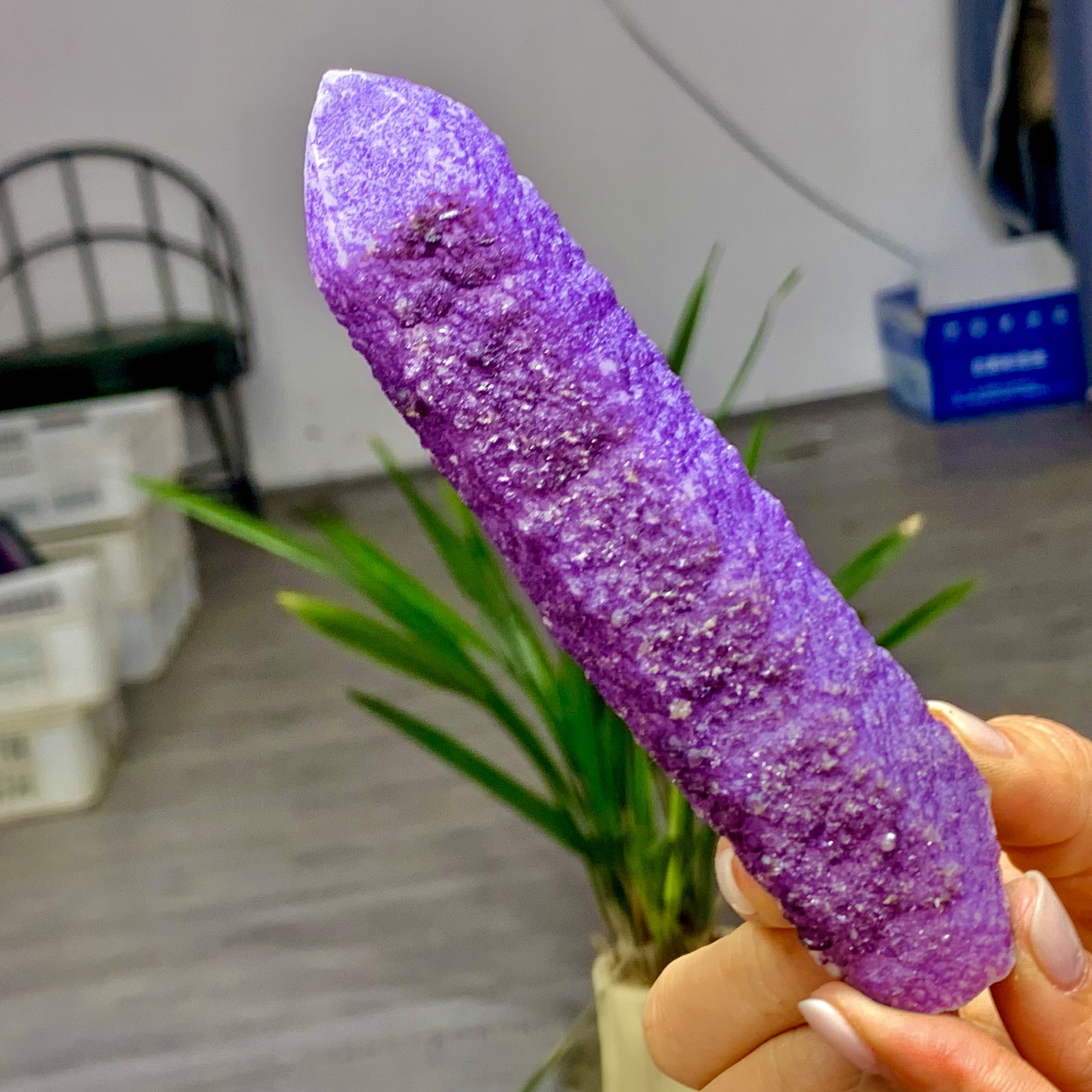 171GNatural Inner Mongolia purple fluorite crystal calcite symbiotic mineral