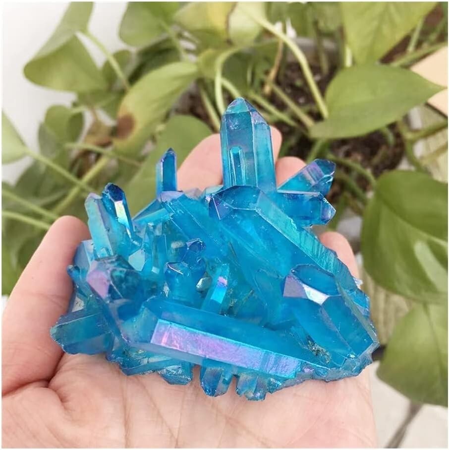80g+ Natural Blue Angel Aura Quartz Irregular Crystal Cluster Mineral Specimen