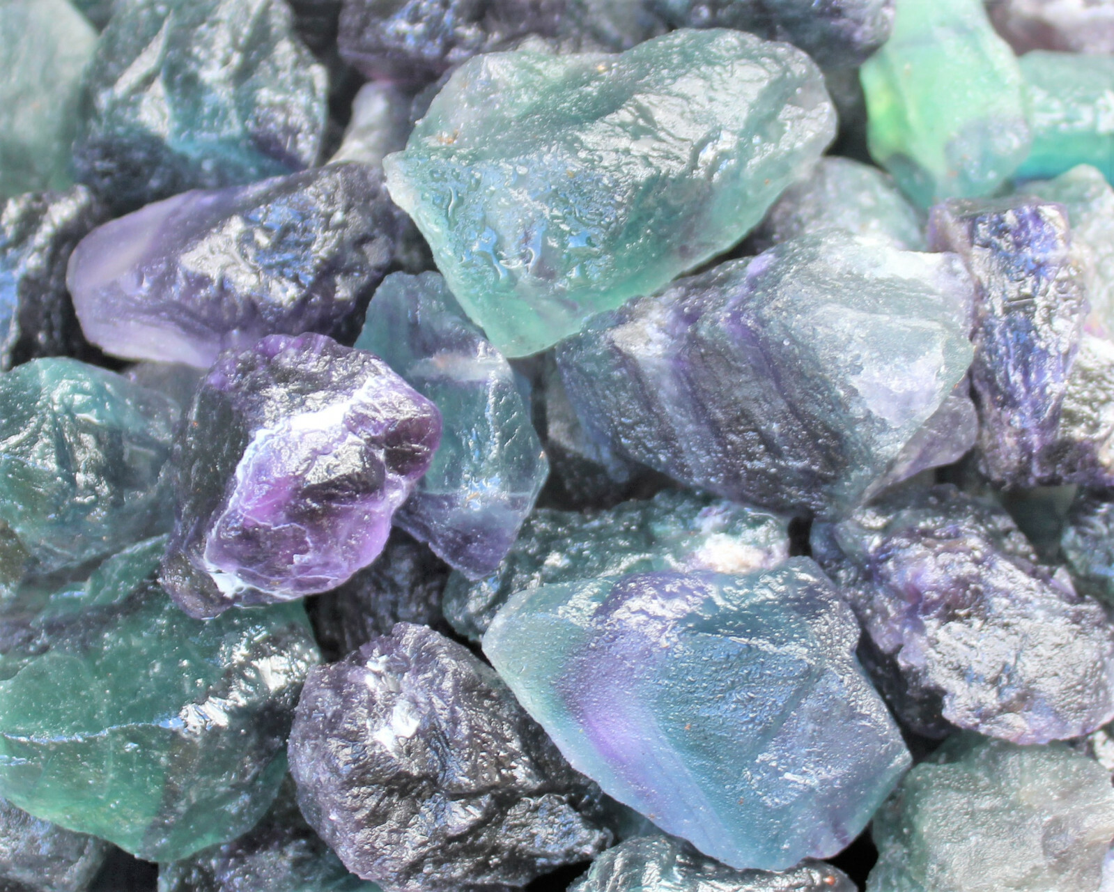 2 lb Bulk Lot Natural Rough Fluorite (Crystal Healing Raw Rock Mineral)