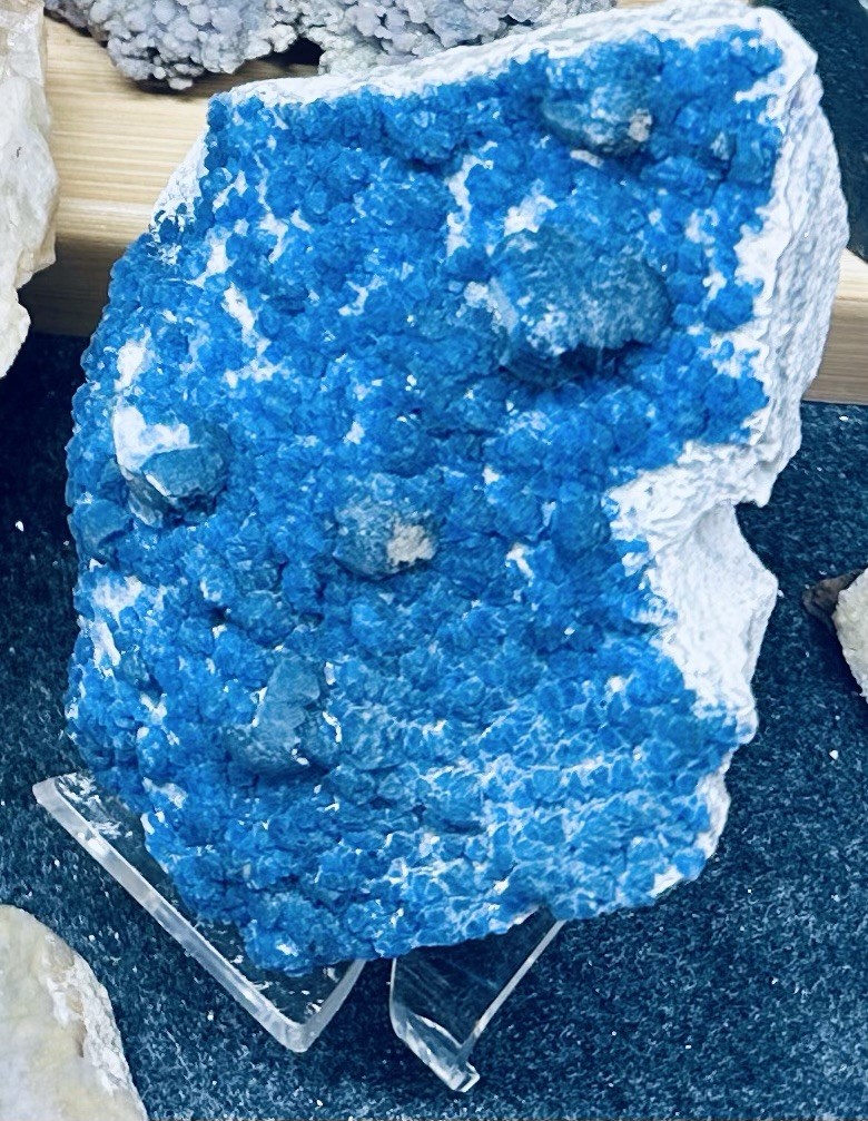 Large Blueberry Fluorite Crystal Cluster Specimen 6″ Natural Blue Purple Mineral