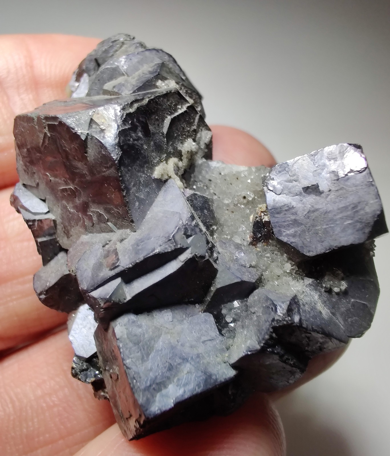 Galena crystals with Sphalerite, Fluorite etc. Cave-in-Rock, Illinois. 64 grams.