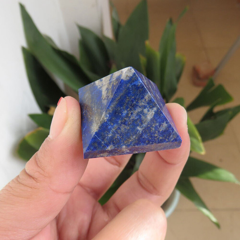 Natural Lapis Lazuli Quartz Crystal Orgonite Energy Pyramid Chakra Healing Stone