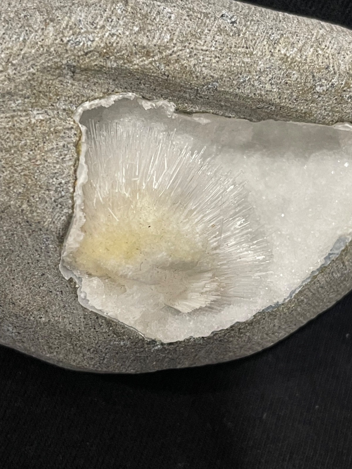 Stunning scolecite geode in awesome spray in natural formation specimen
