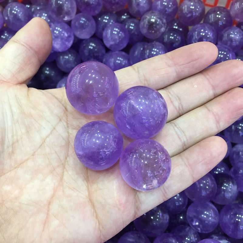 Natural Dreamy Amethyst Sphere Quartz Crystal Energy Mineral Stone Ball + Base