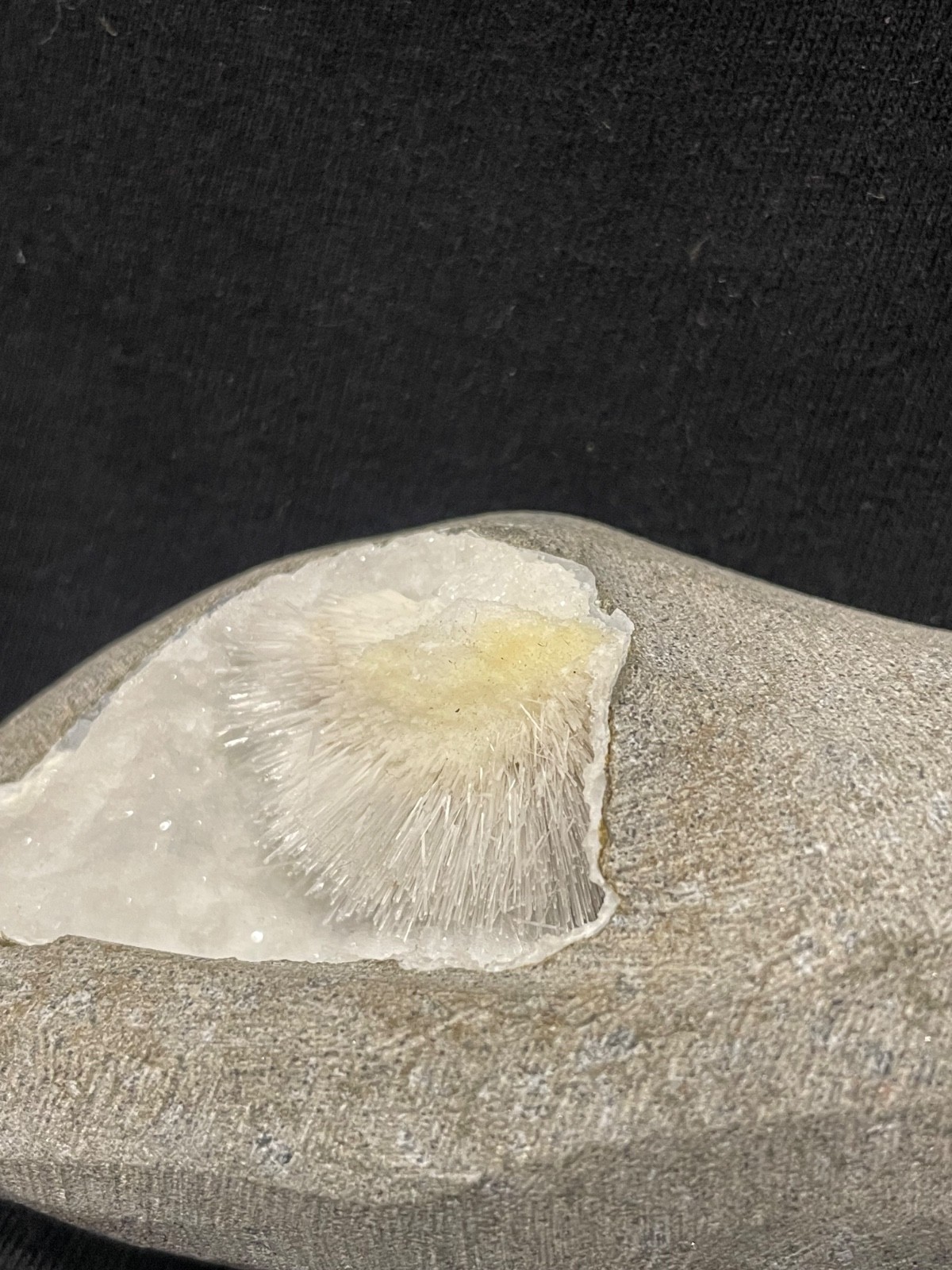 Stunning scolecite geode in awesome spray in natural formation specimen