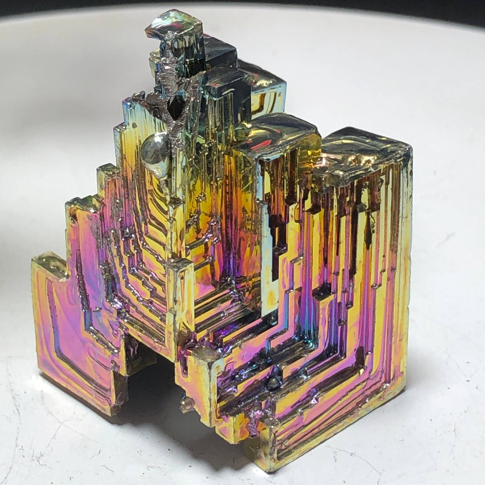 Natural Rainbow Aura Titanium Bismuth Specimen Mineral Gemstone Crystal Rock