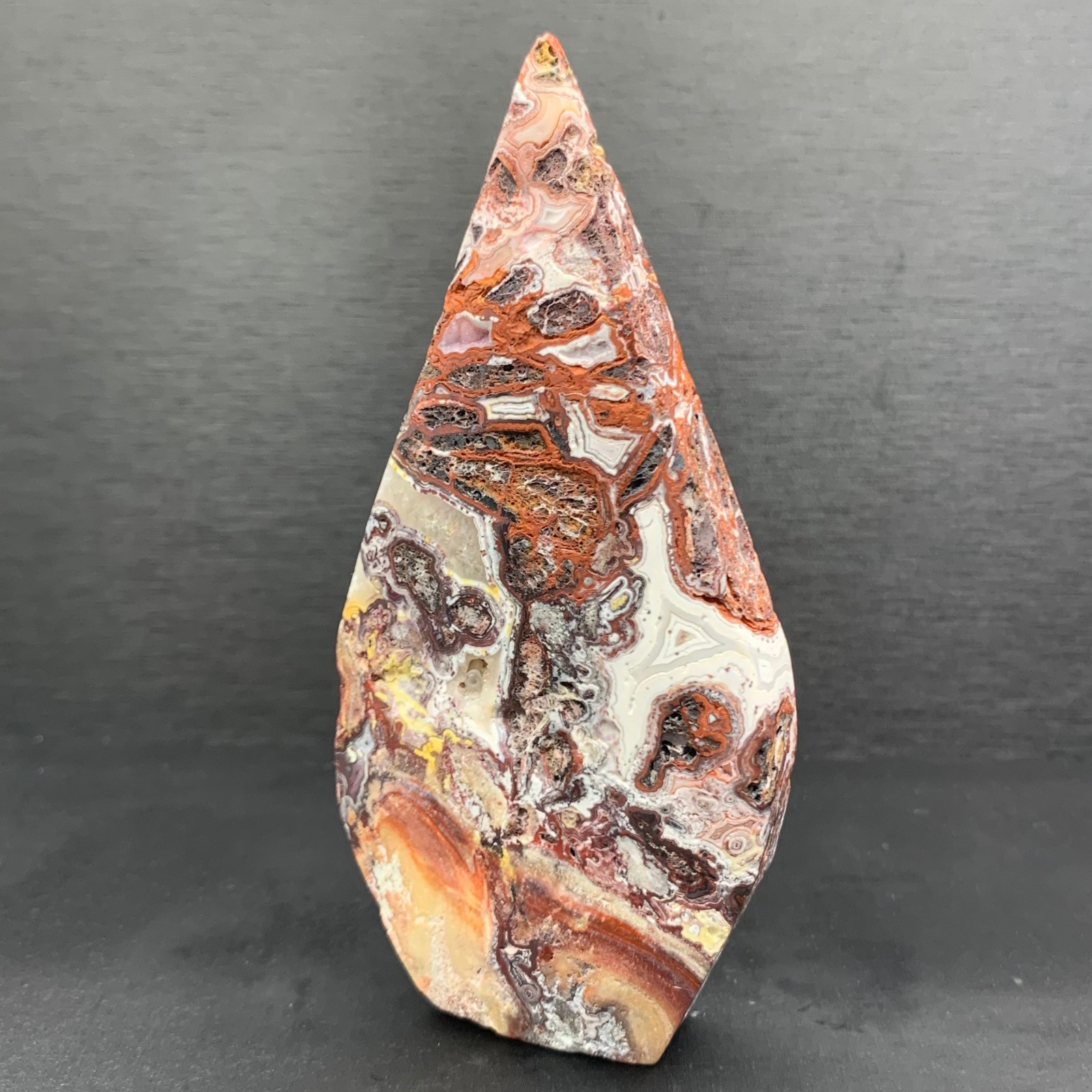 205g Natural Mexican agate Tear Drop Tower Crystal Quartz Stone Point Healing