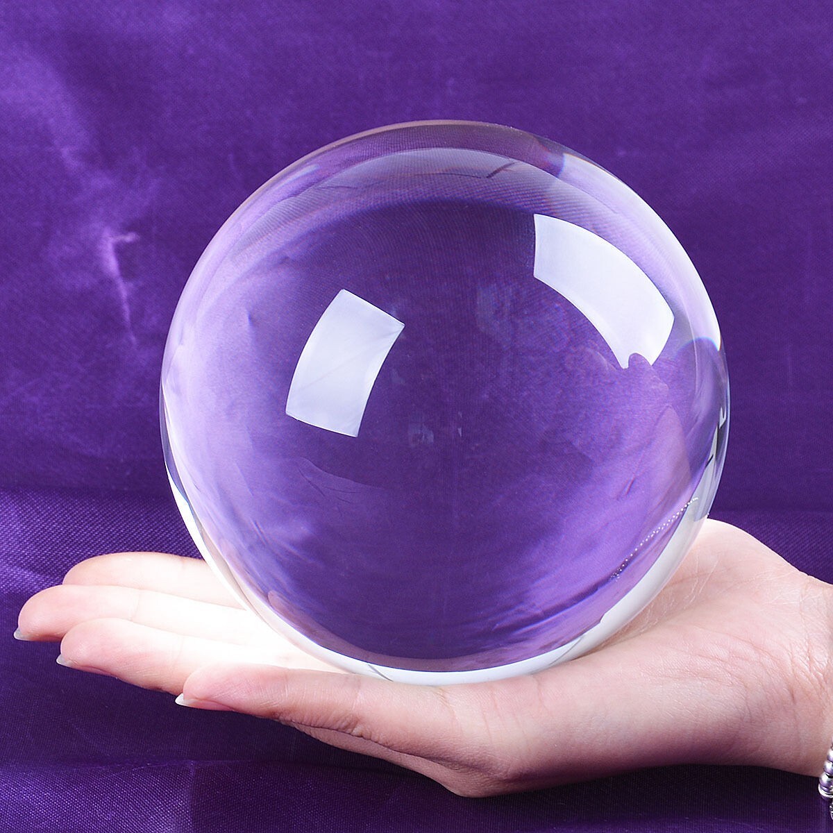 LONGWIN 120MM Clear Crystal Ball 4.8Inch Glass Sphere Photo Prop Free Stand