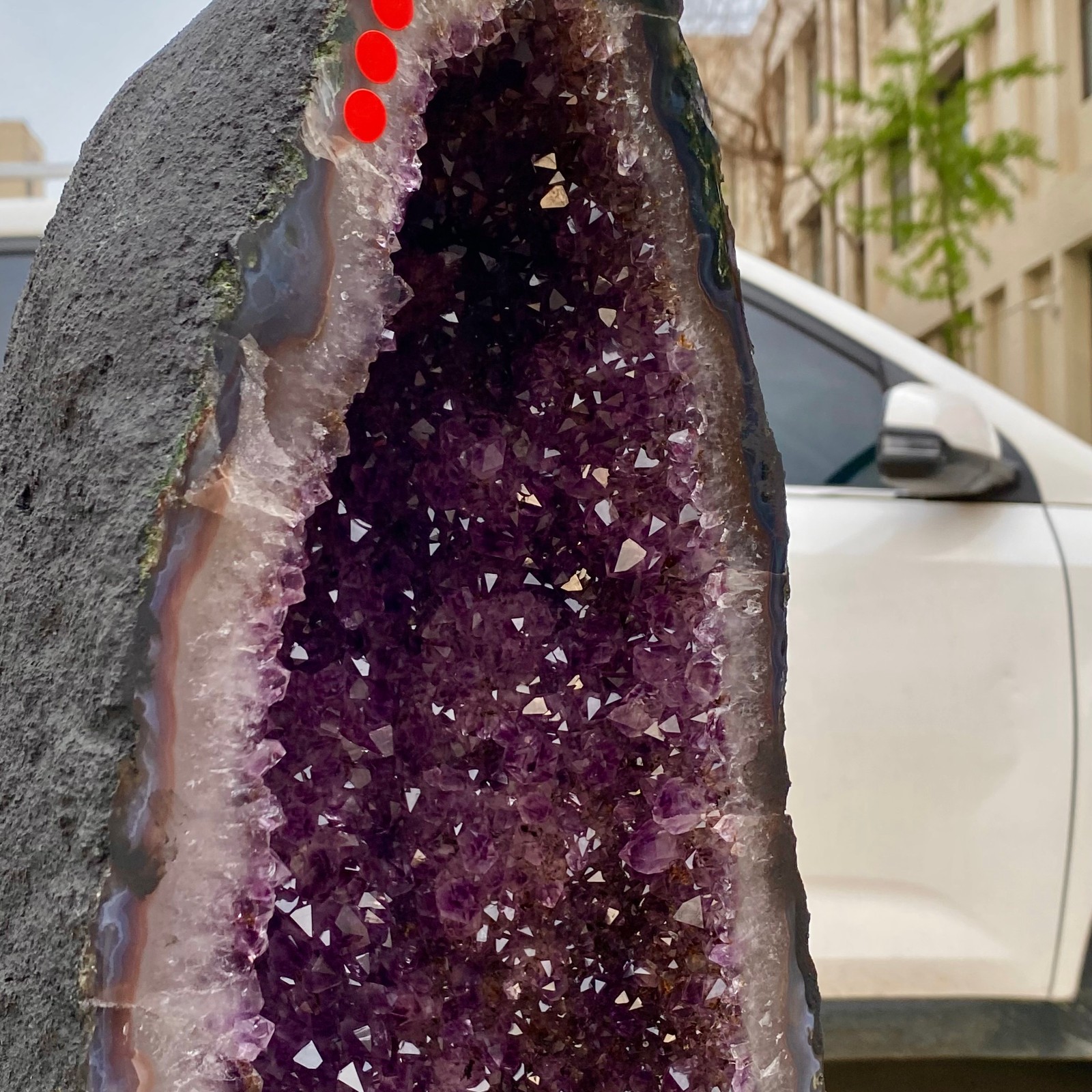 75.4LB Natural Amethyst Geode Quartz Crystal Cluster Cathedral Energy healing