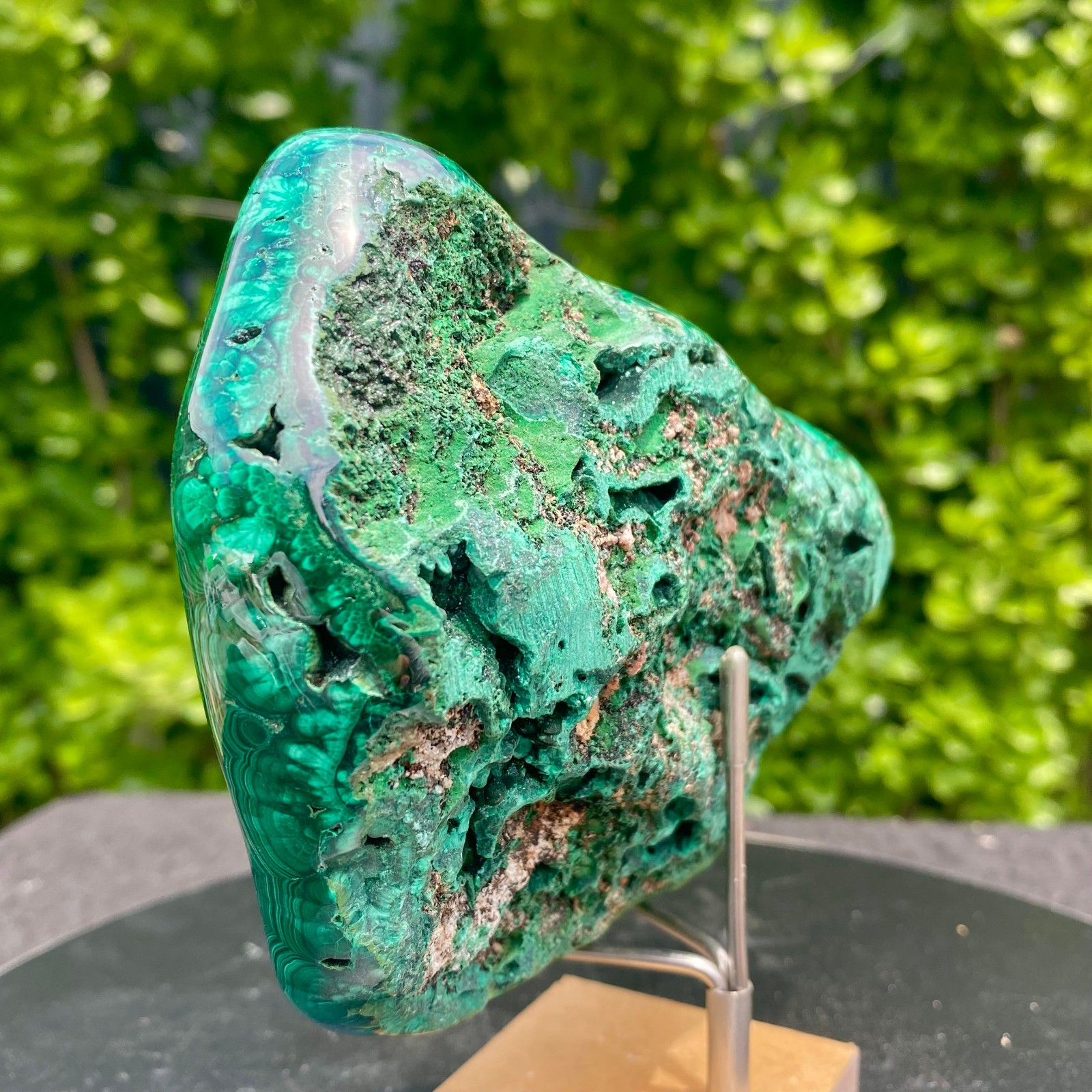 1.65LB Natural glossy Malachite transparent cluster rough mineral sample
