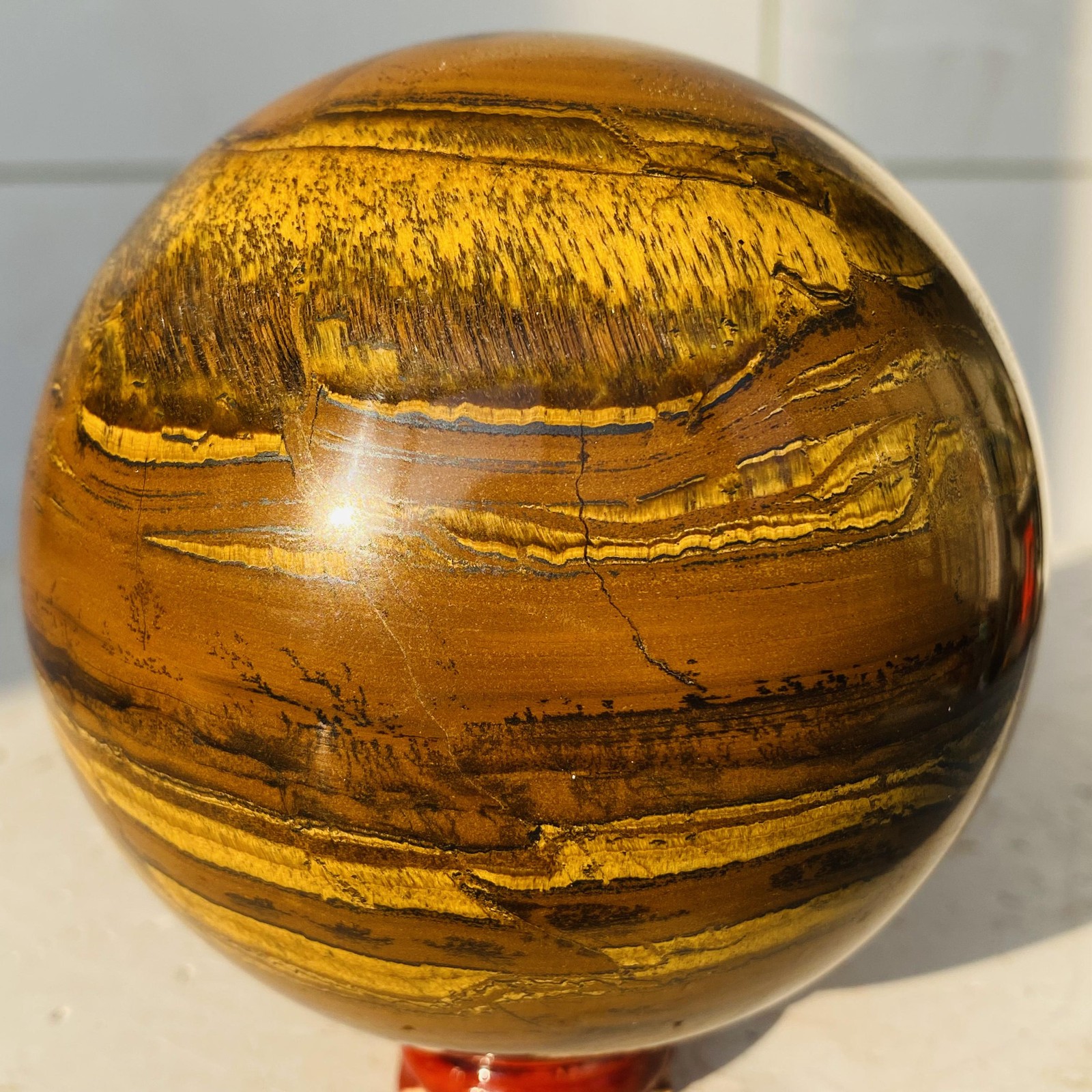 Natural tiger’s eye ball quartz crystals sphere gem reiki healing 1380g
