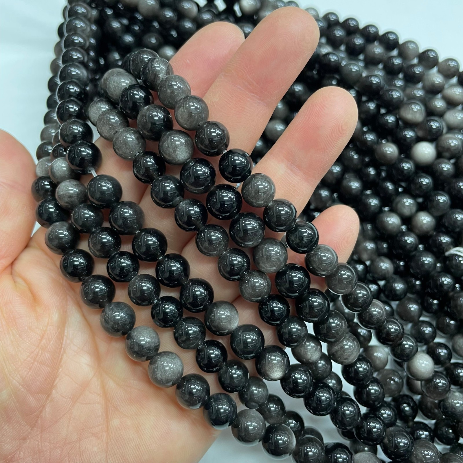 8mm obsidian round bead crystal string, 1 strand #8