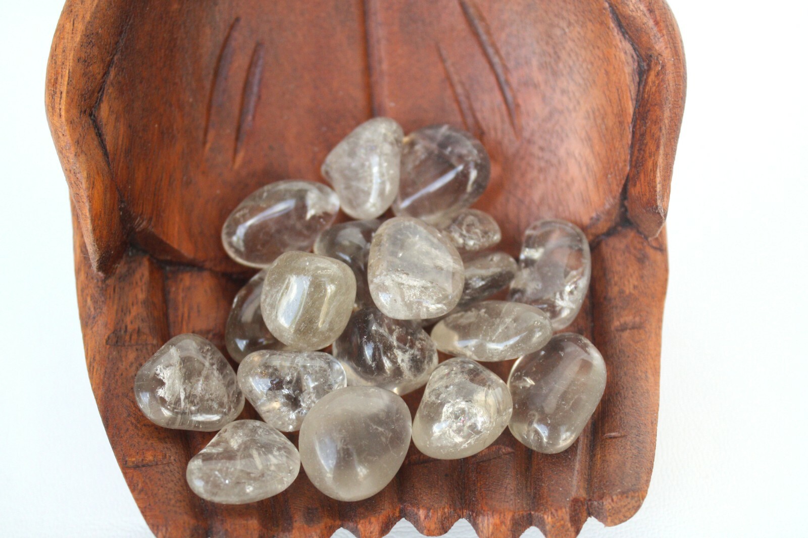 Six Light Smoky Quartz Tumbled Stones 20mm Reiki Healing Crystals Protection
