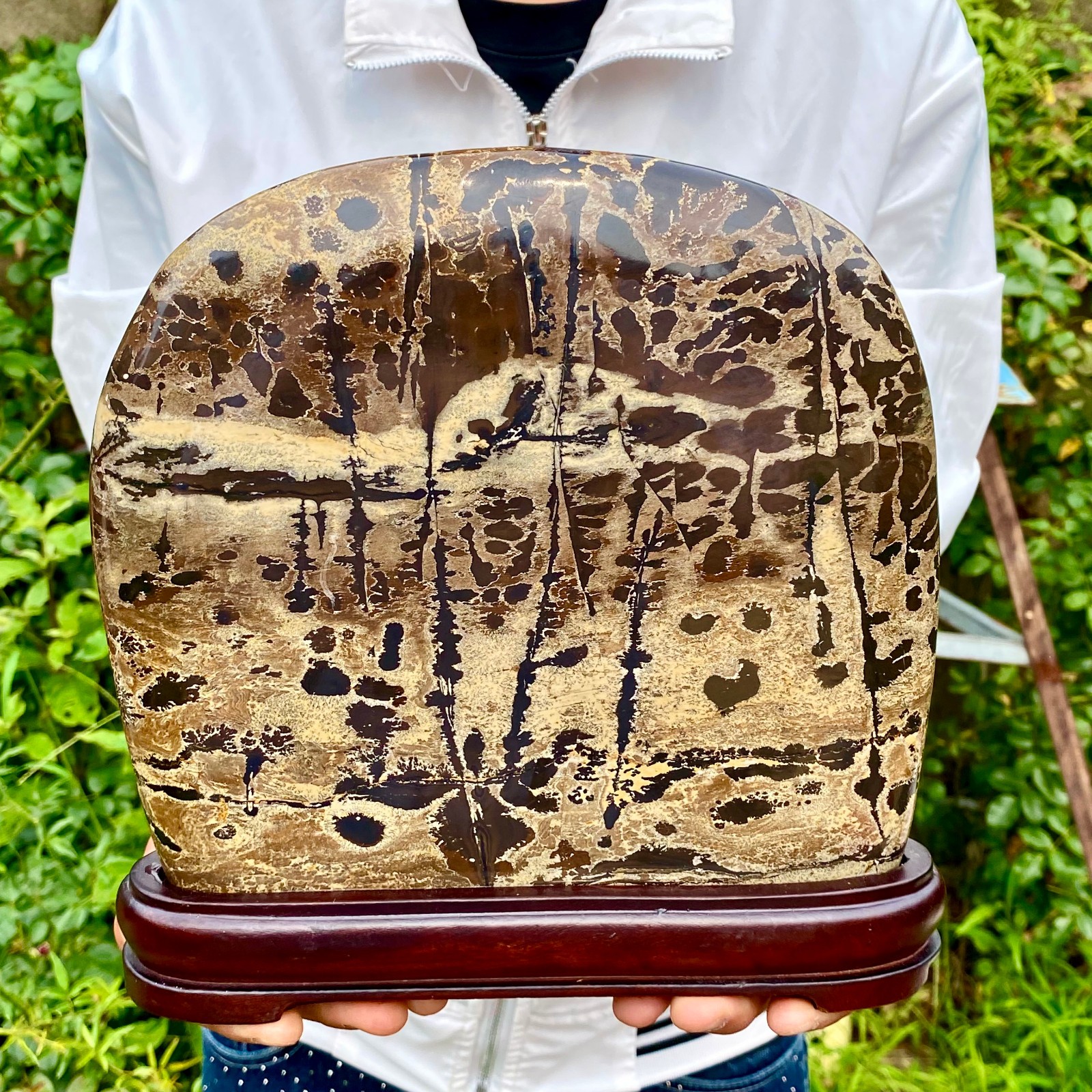 7.3LB Natural Chinese tree shaped limestone image, stone made rural ornaments