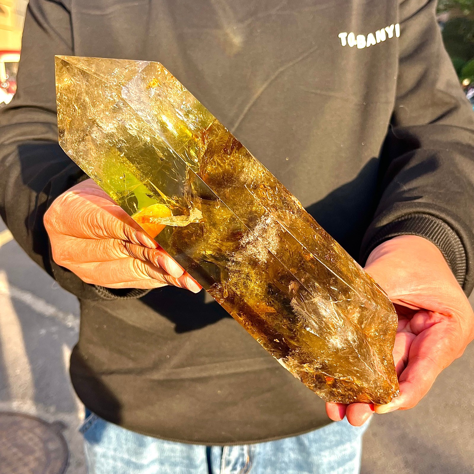 4.6LB Natural beautiful Citrine Smoky Crystal Obelisk Topaz Quartz Pillars