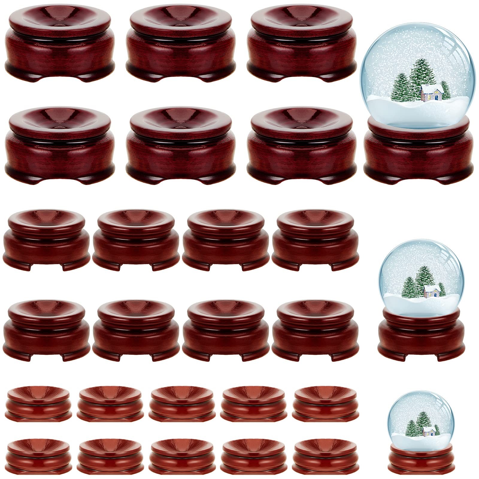 24 Pcs Sphere Stands for Display Crystal, Crystal Holder Wood Egg Ball Stand …