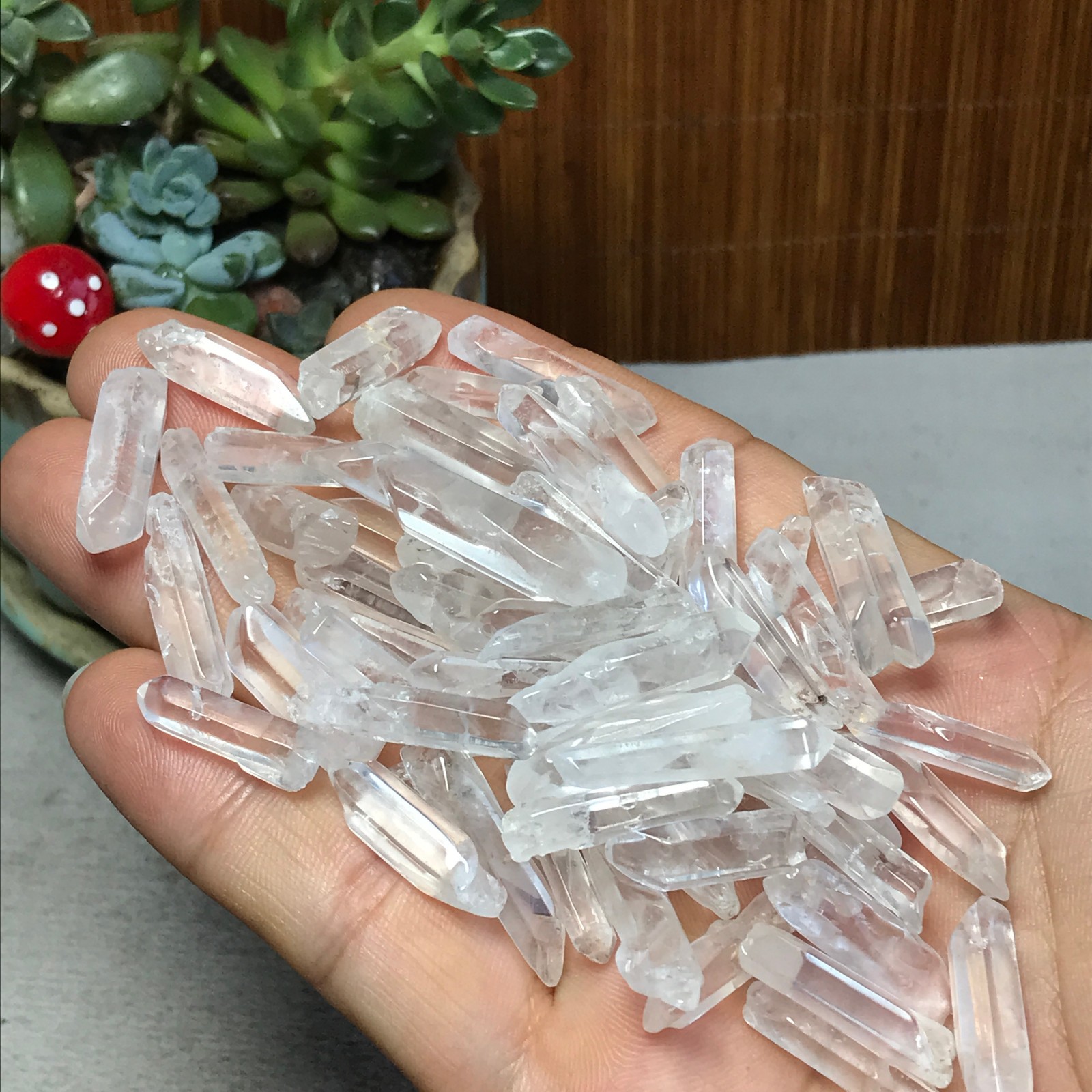 63Pcs Natural clear white quartz Crystal gemstone Specimen 62g A6913