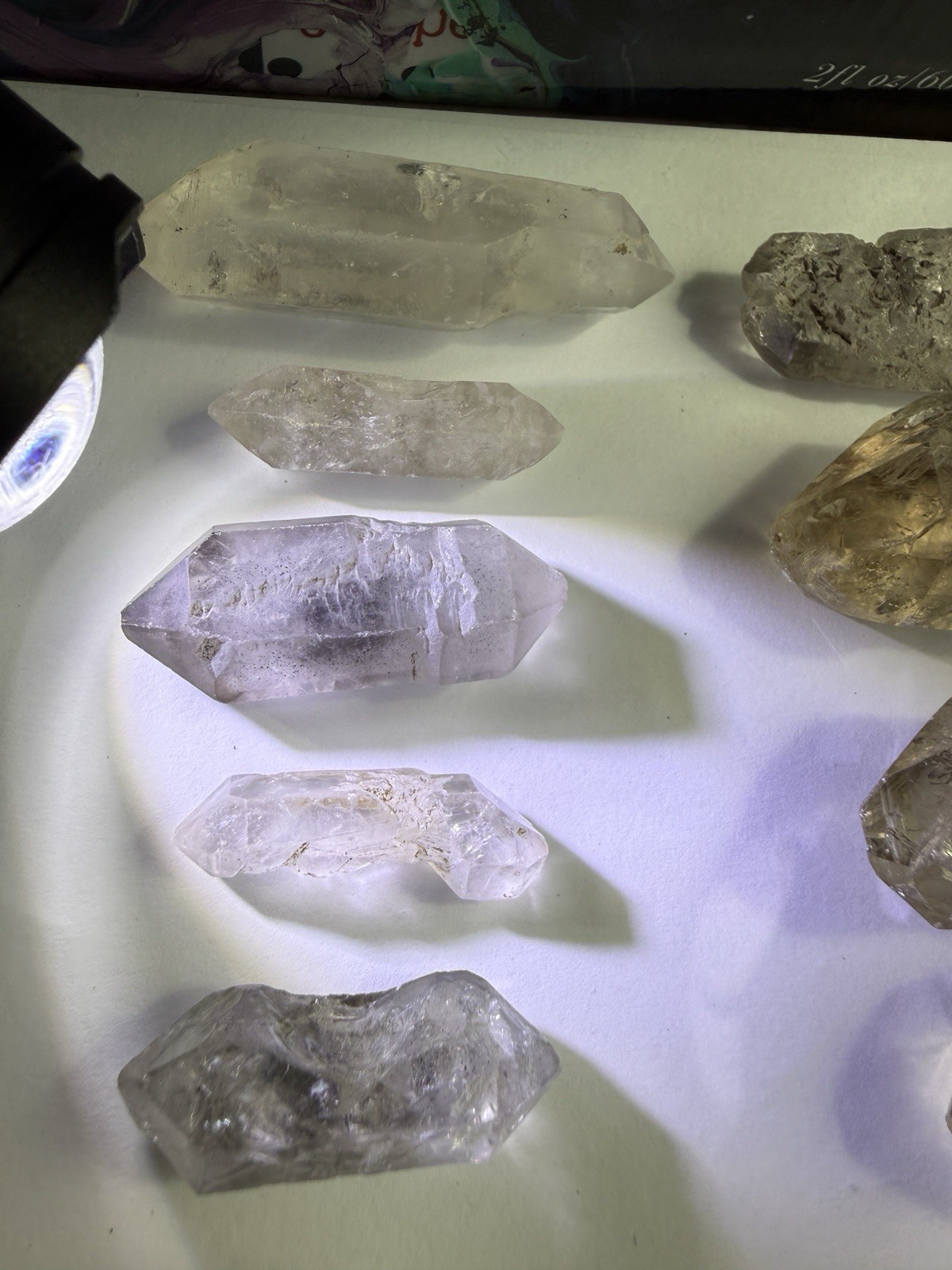 370g Double Terminated Quartz Crystal Lot 28pc Natural Smoky Clear Points Raw