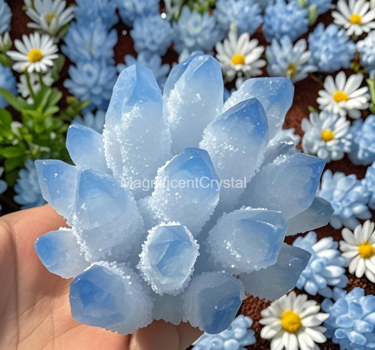 2025Rare Large Raw Blue Quartz Crystal Cluster Natural Rough Geode Reiki Quartz