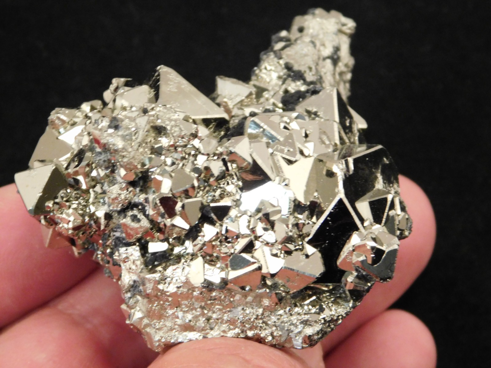 PYRAMID Shaped Crystals Tetrahedron PYRITE Crystal Cluster Sphalerite Peru 162gr