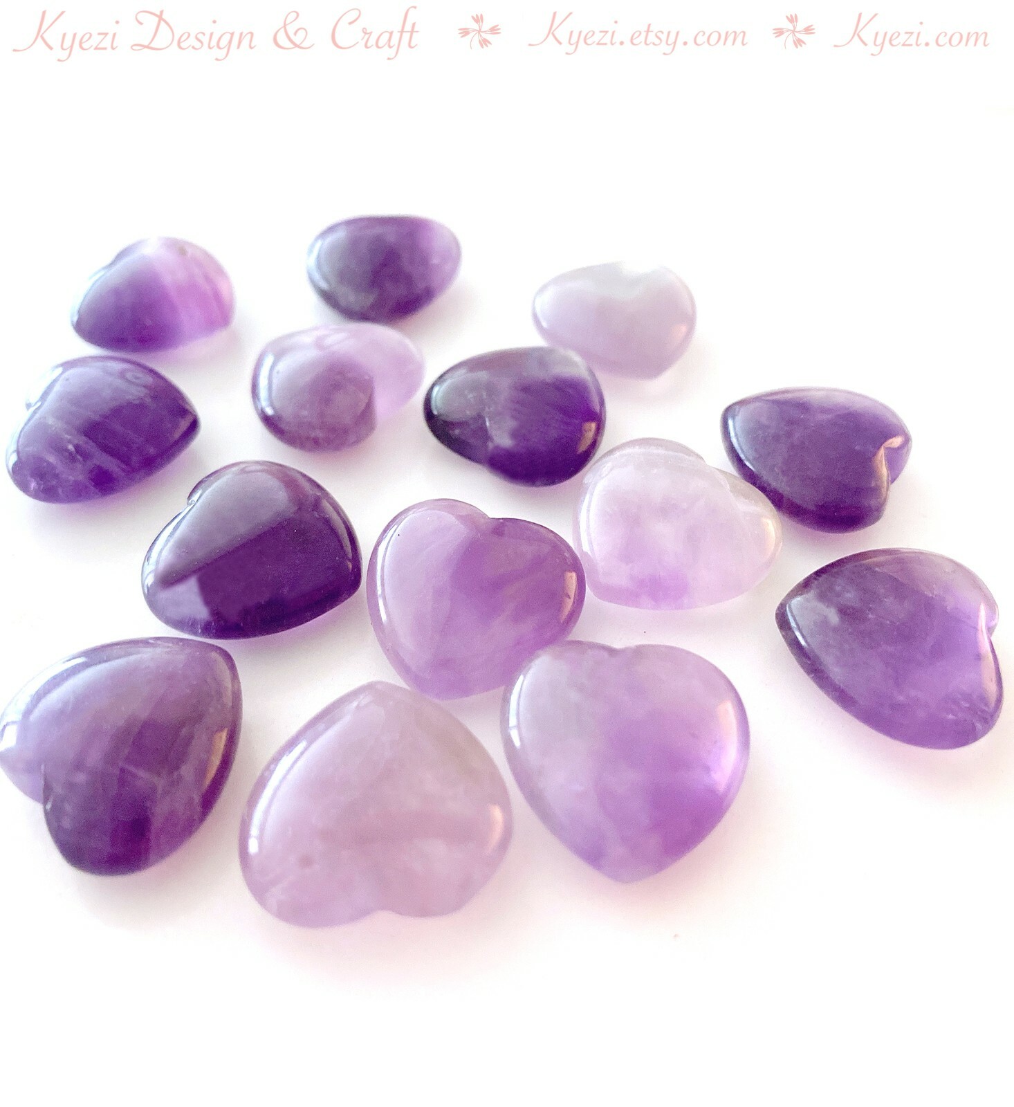 1 – 30pcs 20mm 25mm Amethyst Natural Healing Gemstone Heart Chakra Balance
