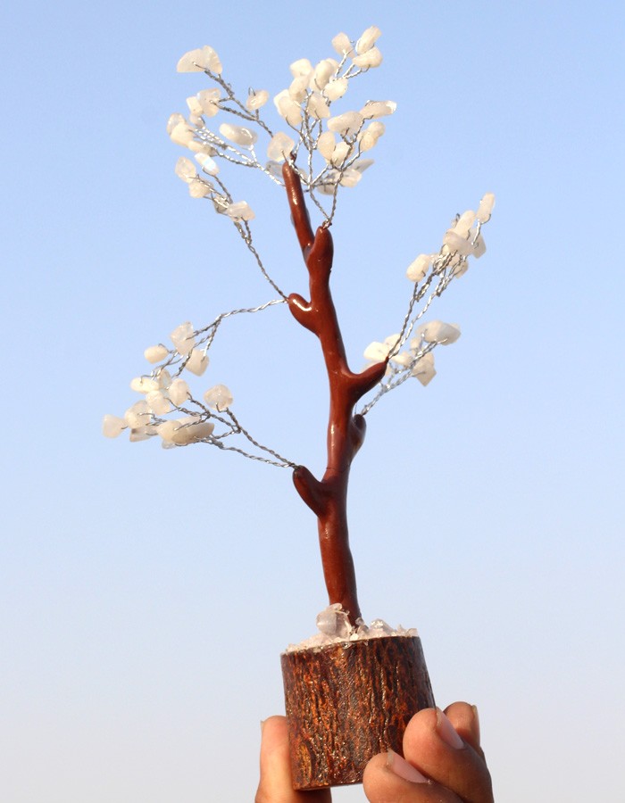 75+ Rainbow Moonstone Gemstones SIlver Branches Bonsai Decor Tree GW MJ