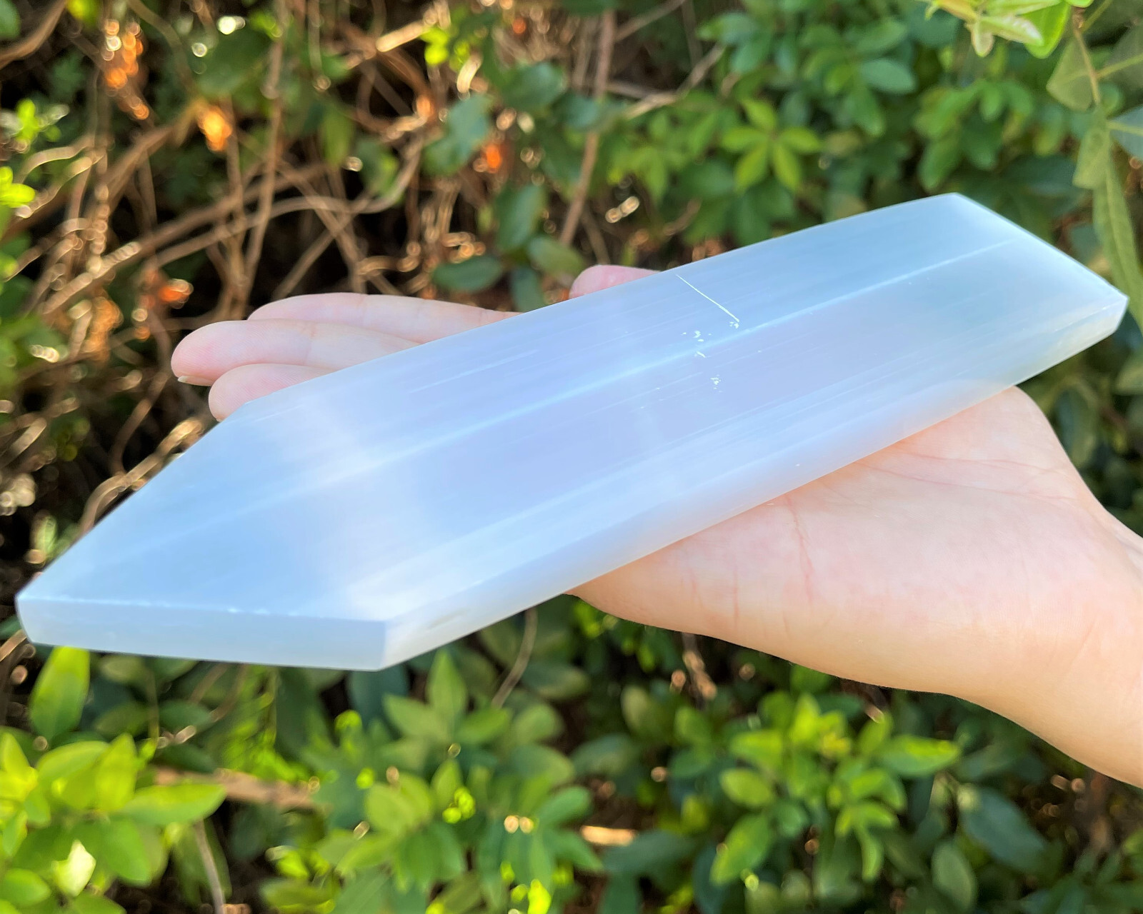 LARGE 8″ Polished Selenite Charging Station With Point, Crystal Selenite Plate