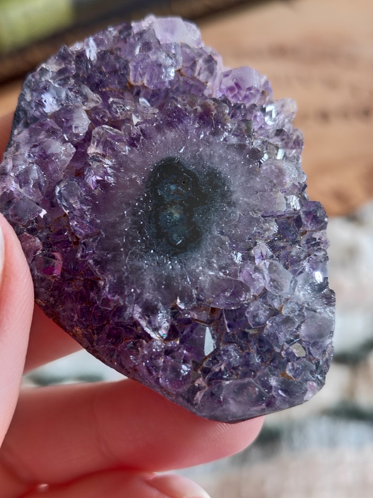 Rare Stalactite Amethyst, Uruguay, Eye Amethyst Zoning Crystal Purple Specimen