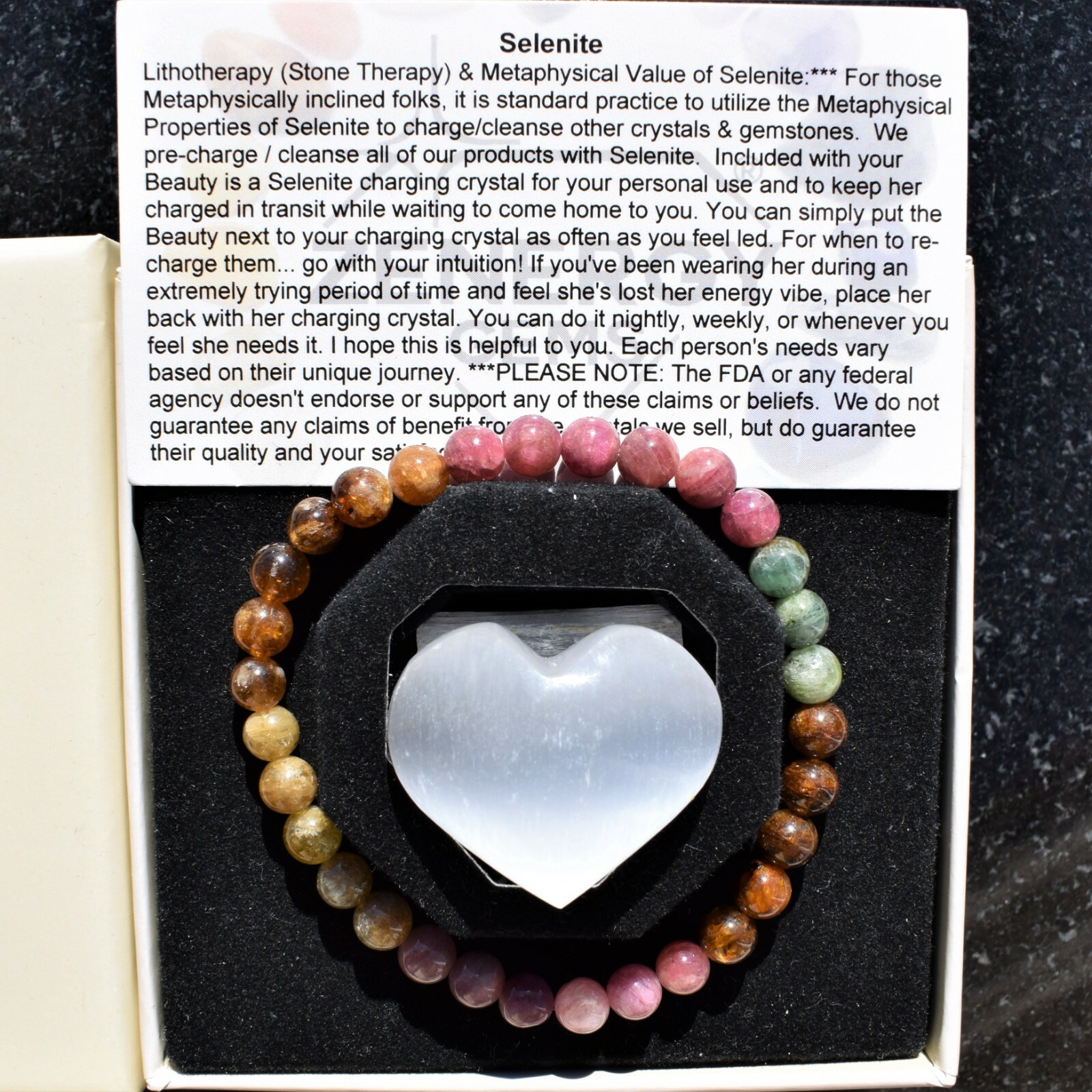 Premium CHARGED Rainbow Tourmaline Crystal 6mm Bead Bracelet Stretchy ENERGY