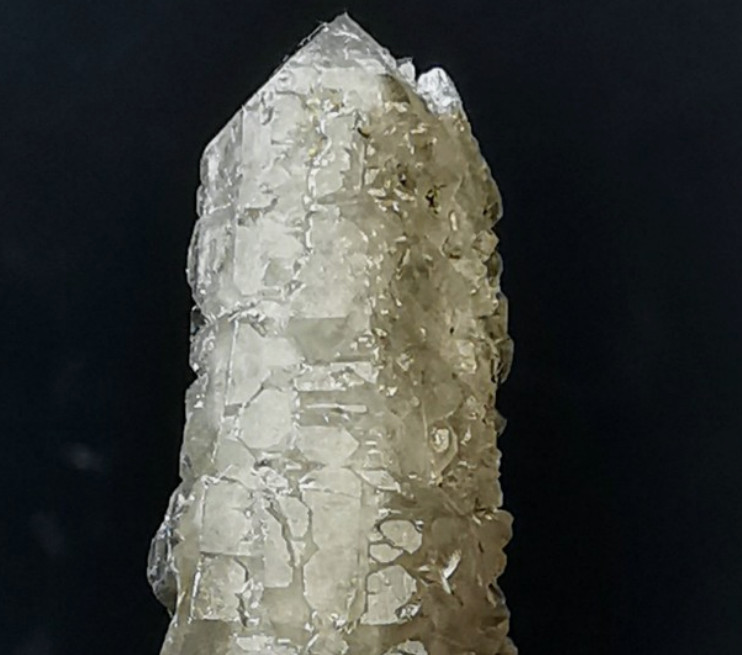 Smoky Elestial Quartz Crystal Point with Etching and Regrowth Inner Mongolia