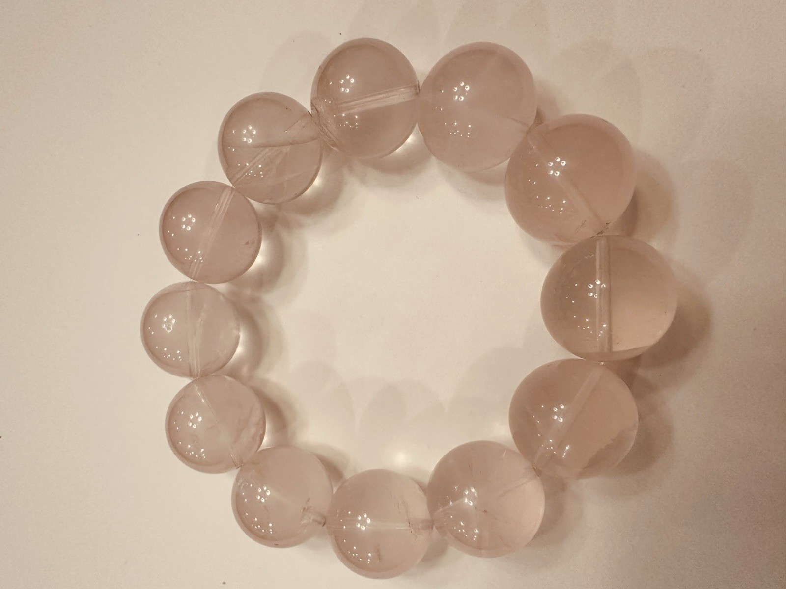19mm+ Mozambique rose quartz Bracelet