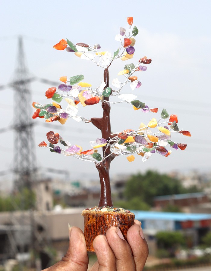 150+ Mix Carnelian Crystal Quartz Amethyst SIlver Branches Bonsai Tree 8-9.5″ JW