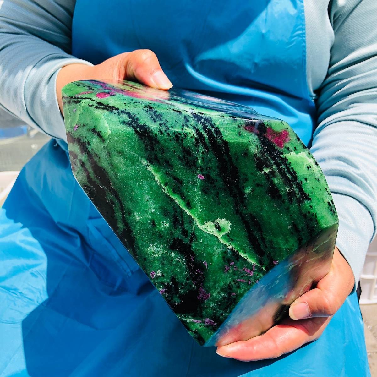 13.59LB Natural crystal Red-Green Ruby Zoisite Specimen reiki Healing
