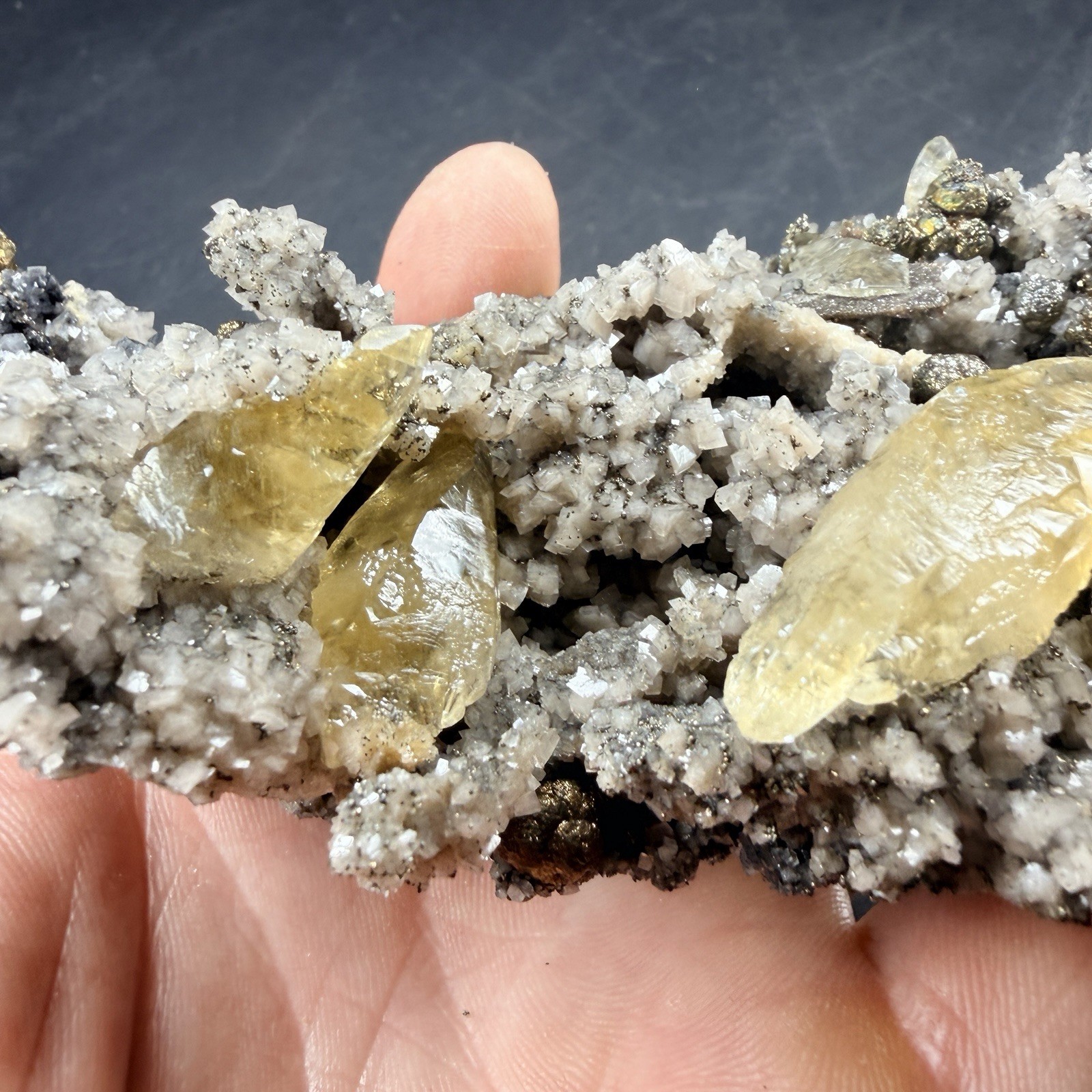 Calcite Botryoidal Chalcopyrite Dolomite Crystal Combo / Missouri *Video