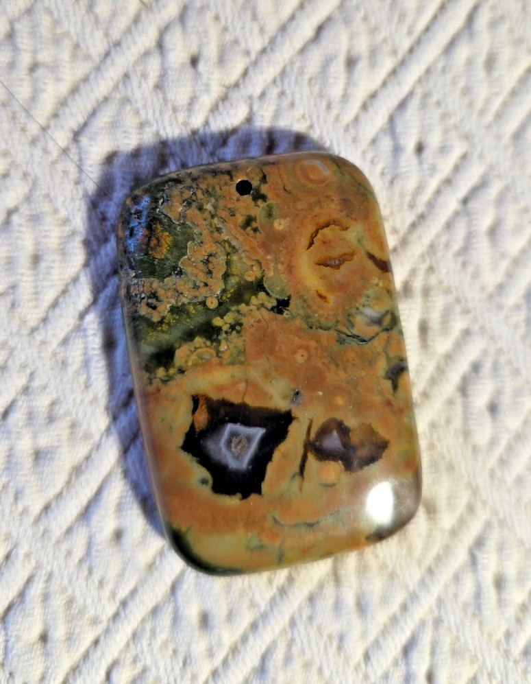 Polished Rock Stone With Small Holes to make Jewelry Set Of 15