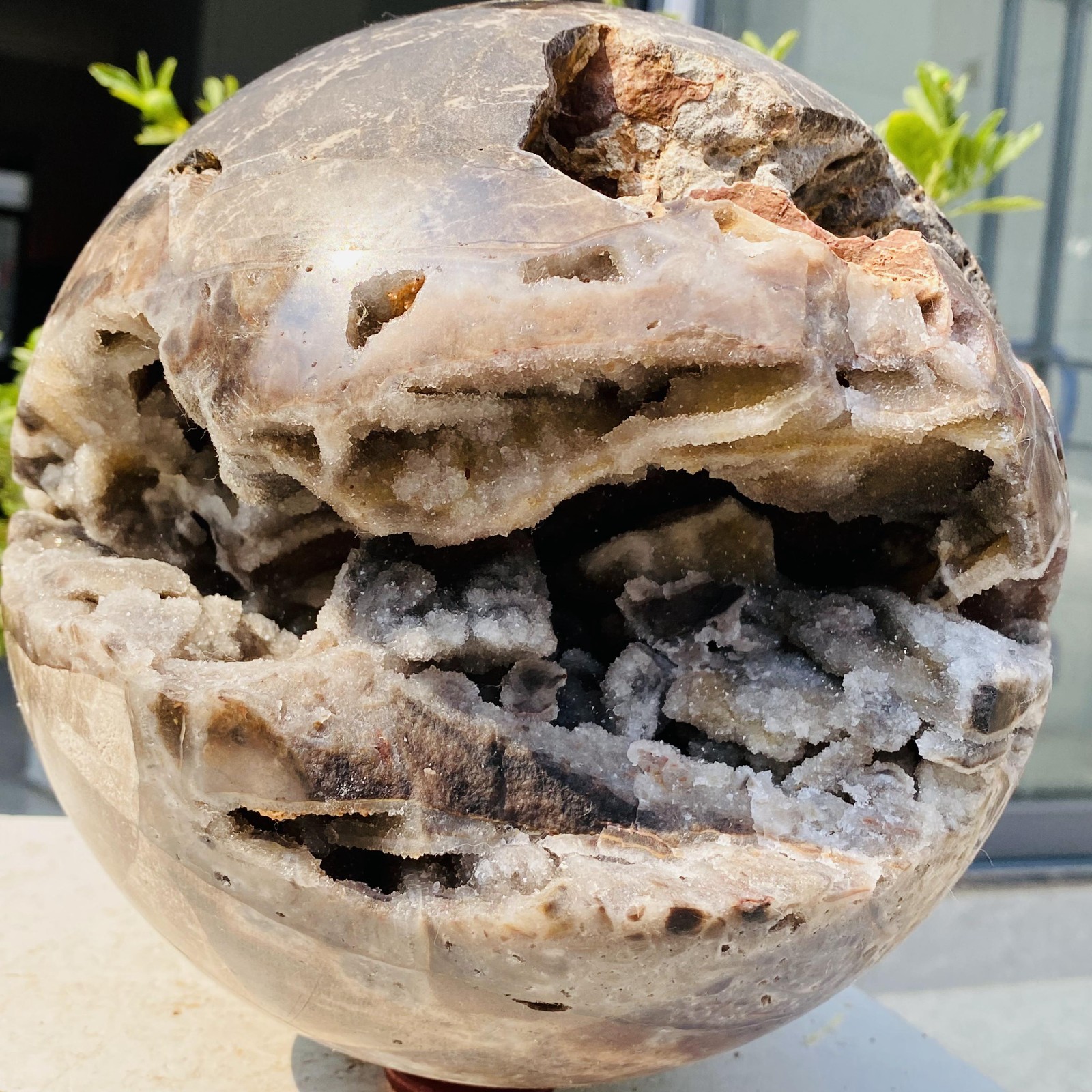 Natural Sphalerite ore Quartz Sphere Quartz Crystal Ball Reiki Healing 8680g