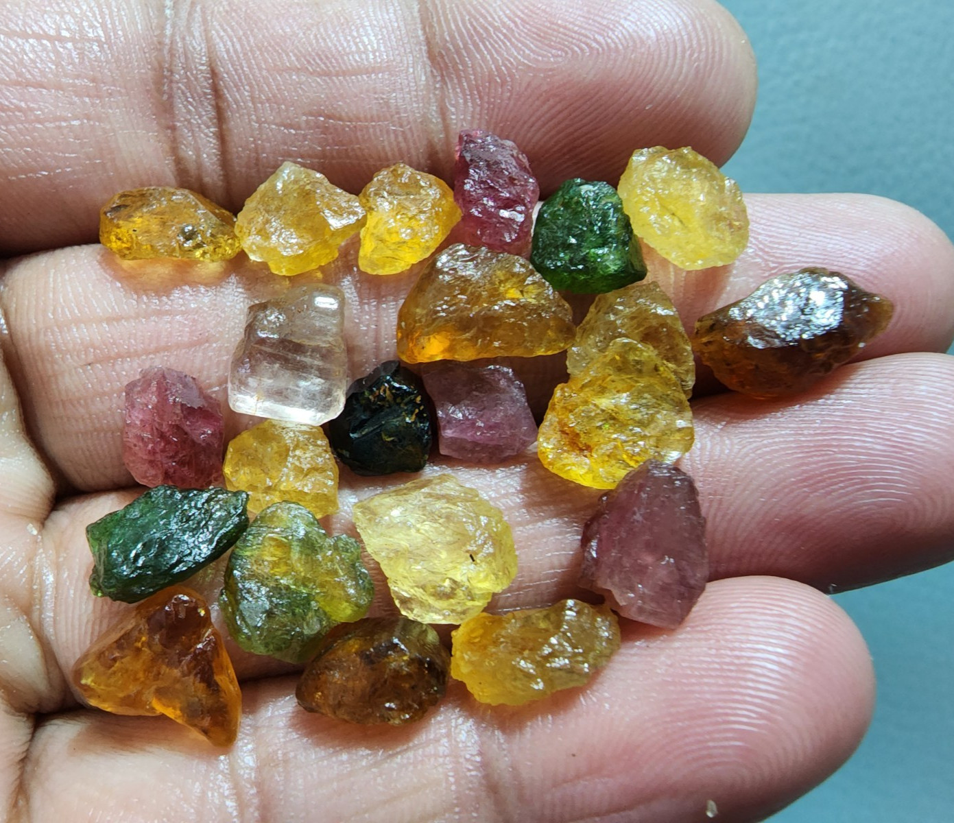 Rare Multi Tourmaline Rough Natural Gemstones 8-12mm Raw Crystals Jewelry Craft