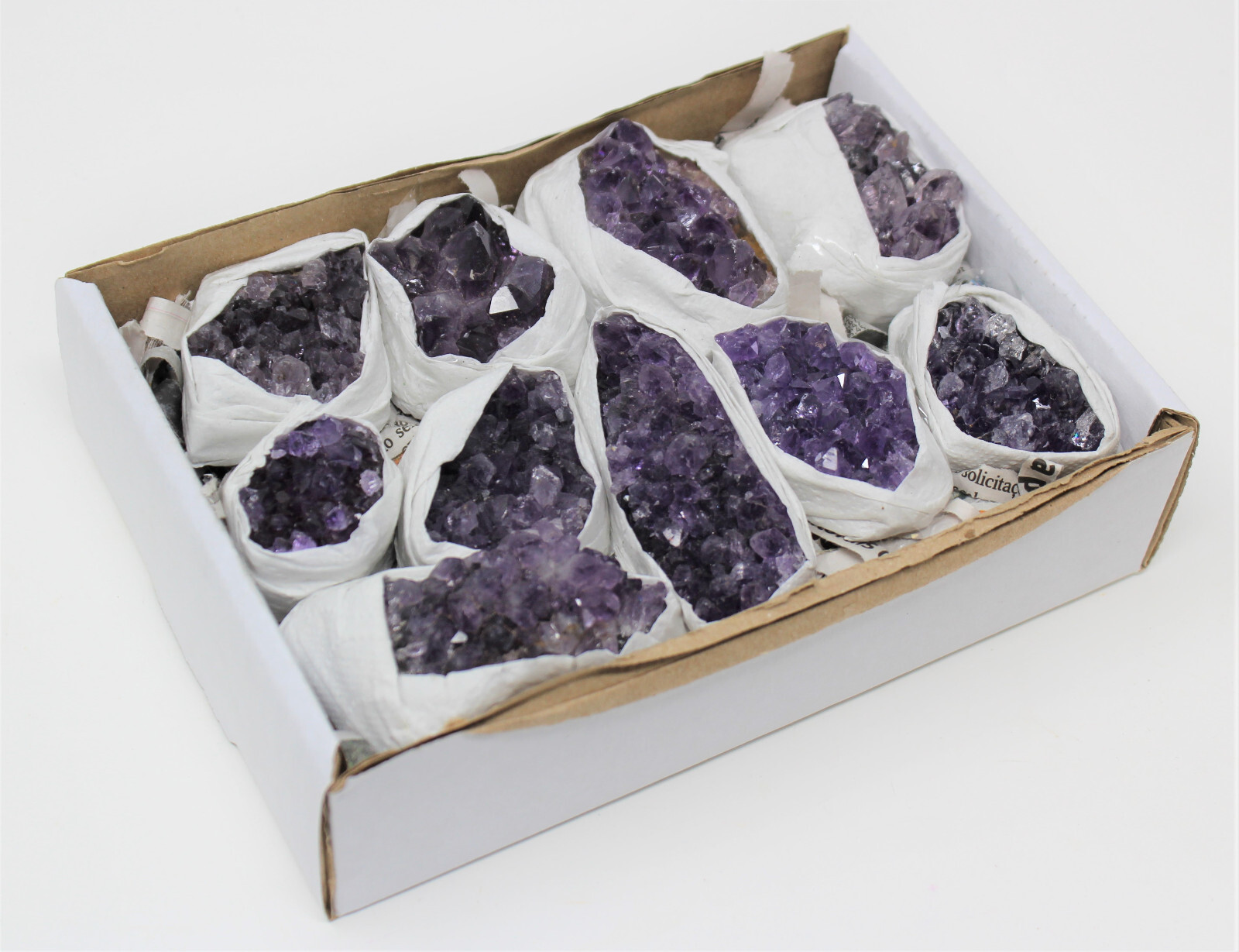 Wholesale Bulk Natural Amethyst Crystal Clusters: 10-16 Piece Lot (Quartz Geode)